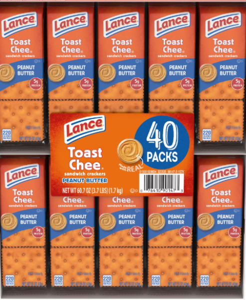 LANCE Toast Chee Sandwich Crackers 'Peanut Butter' Snack Crackers 1700 gr